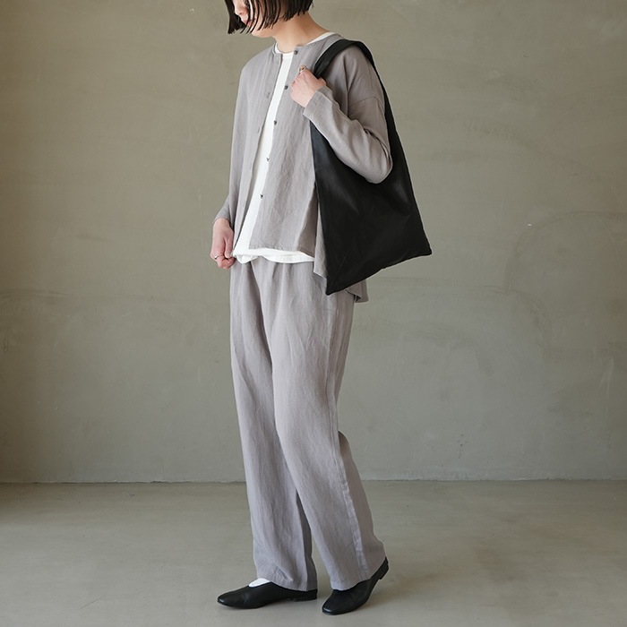 ✨未使用級✨24AW エヴァムエヴァ バンブーリネンシャツ グレージュ 2WAY