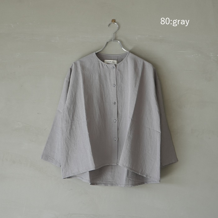 ✨未使用級✨24AW エヴァムエヴァ バンブーリネンシャツ グレージュ 2WAY ✨未使用級✨24AW エヴァムエヴァ バンブーリネンシャツ