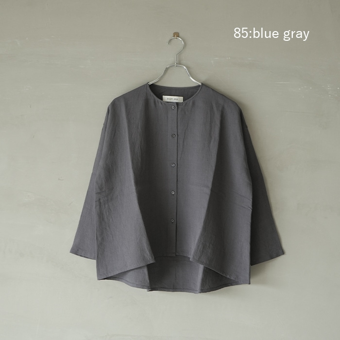 【24SS】美品♡エヴァムエヴァ バンブーリネンシャツ シェルボタン 洗える M □（e241t095）/ evam eva(エヴァムエヴァ) / bamboo linen shirt