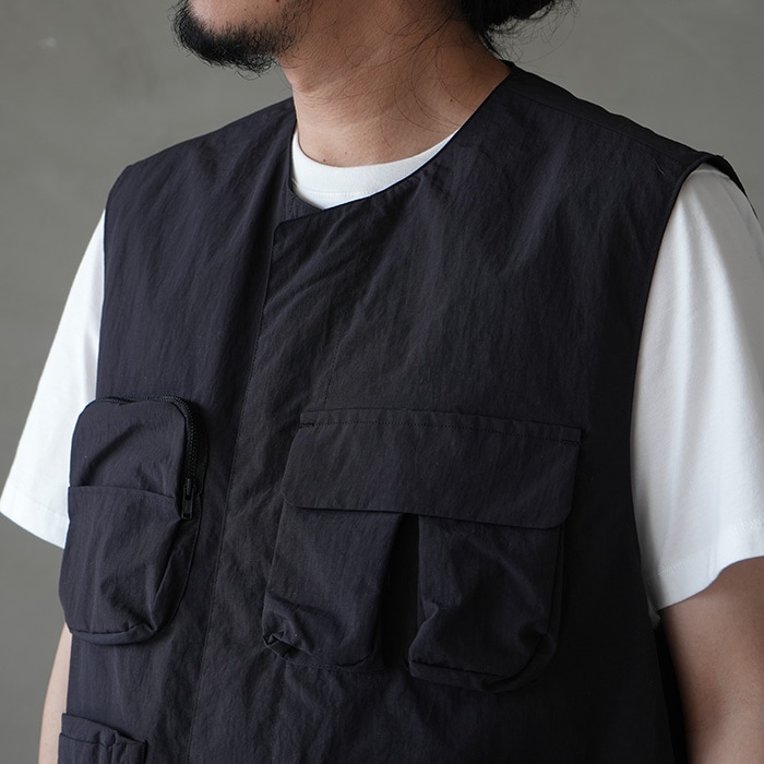 KAPITAL ビーチクロス エプロンベスト グレー マルチポケット KAMP 50%OFF】(kon-ve01241) / kontor(コントール) / MULTI-PKT VEST