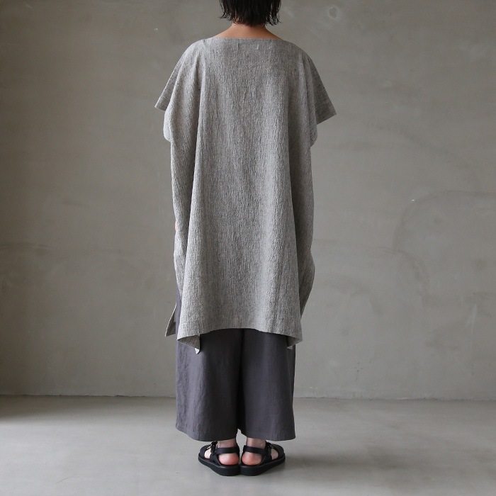 □（e241t151）/ evam eva(エヴァムエヴァ) /linen cotton poncho