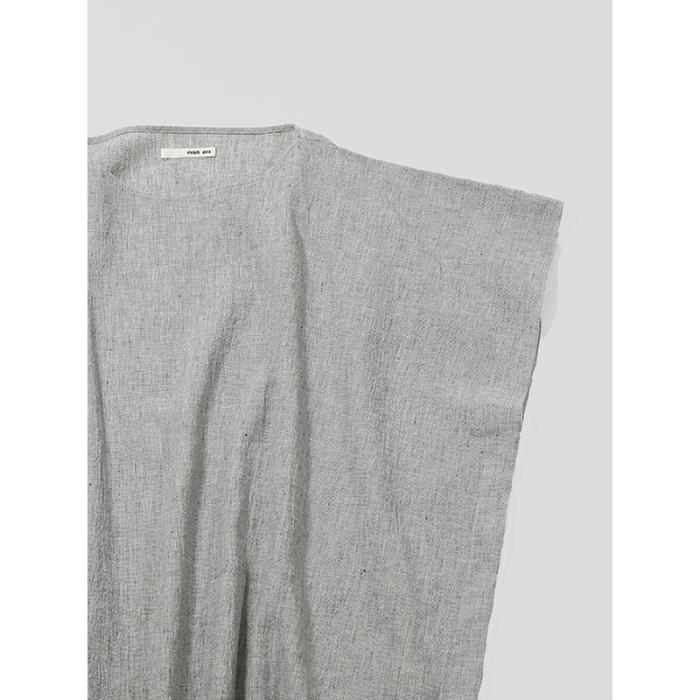 2024SS エヴァムエヴァ evam eva linen cotton poncho リネンコットンポンチョ ｜グレー系 トップス ノースリーブ【2400014668391】 evam eva｜linen cotton poncho｜ladies',one-piece