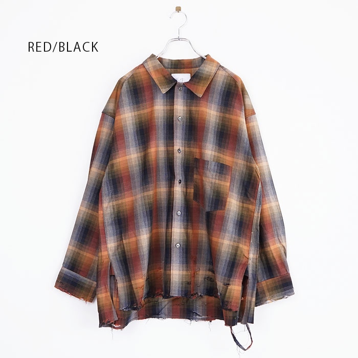 anc-sh39) / ANCELLM (アンセルム) / R/C CHECK CRASH LS SHIRT