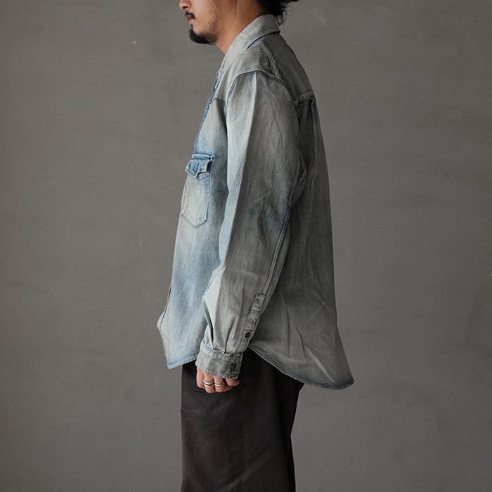 ANCELLM デニムシャツ インディゴ（ANCELLM（アンセルム） Aging Wide 