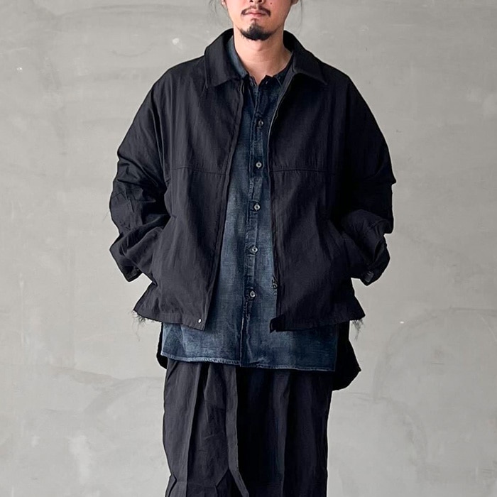 anc-sh77) / ANCELLM (アンセルム) / L/N ZIPUP SHIRT JACKET（リネン