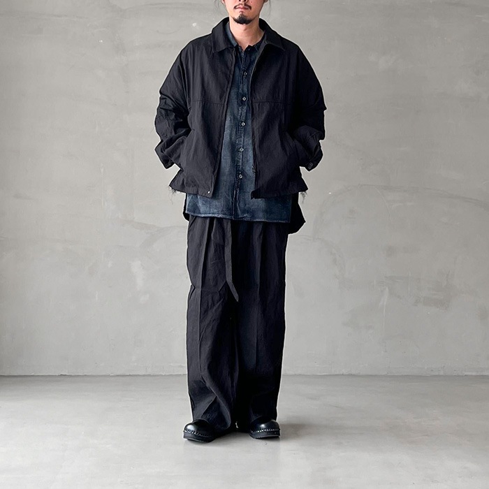anc-sh77) / ANCELLM (アンセルム) / L/N ZIPUP SHIRT JACKET（リネン