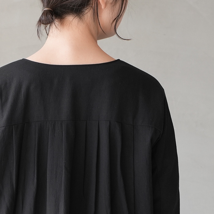 evam eva エヴァムエヴァ　コットンワンピース　ブラックフォーマル ◎☆(v002c028) / evam eva (エヴァムエヴァ) /cotton C&S OP