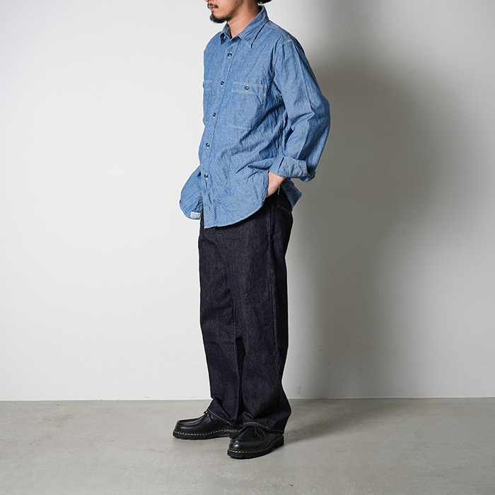 01-8070-84]orSlow(オアスロウ) CHAMBRAY WORL SHIRT シャンブレー