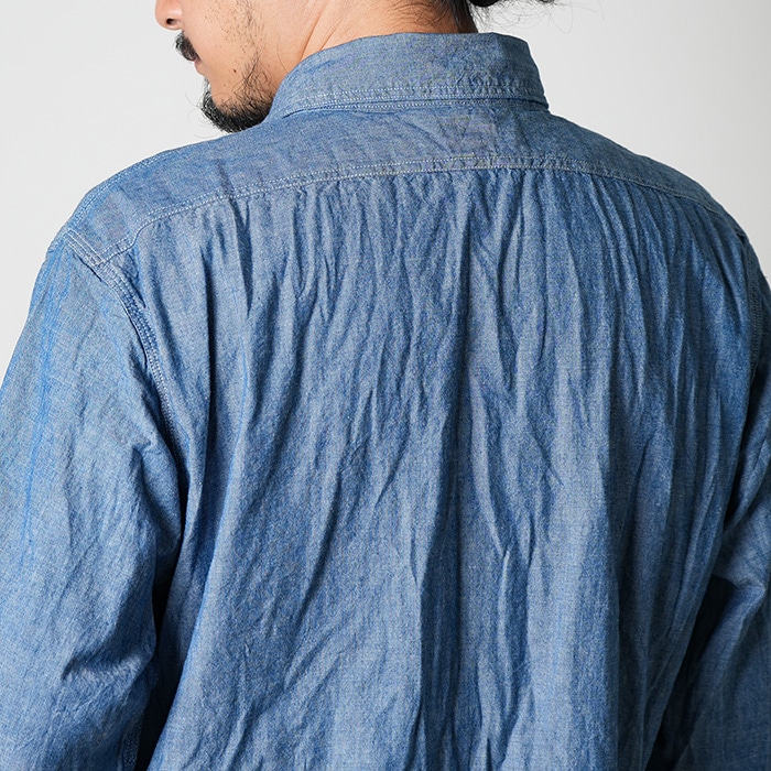 01-8070-84]orSlow(オアスロウ) CHAMBRAY WORL SHIRT シャンブレー