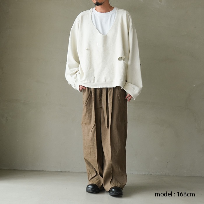 anc-ct145-b) / ANCELLM (アンセルム) / BROKEN SWEAT SHIRT 