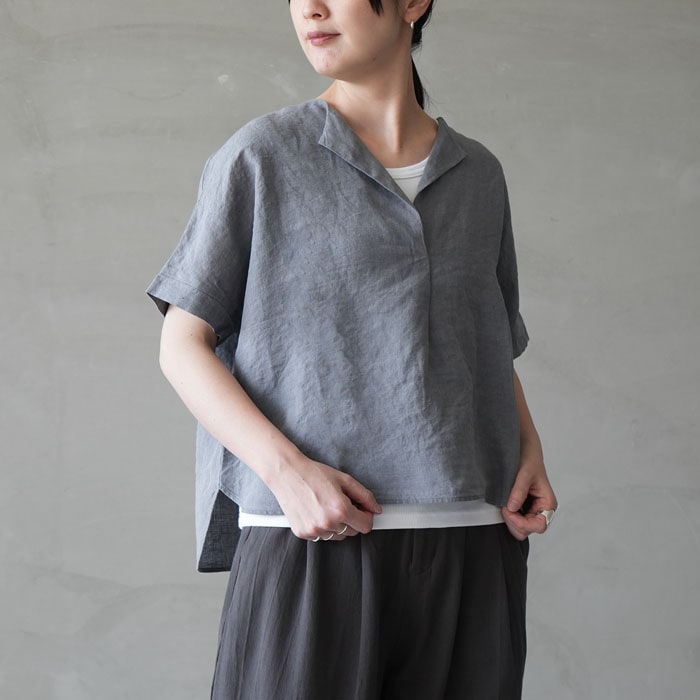 e261t175) / evam eva (エヴァムエヴァ) / linen tuck pullover(リネン