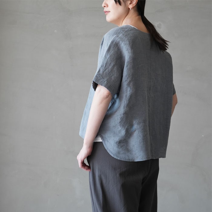 e261t175) / evam eva (エヴァムエヴァ) / linen tuck pullover(リネン