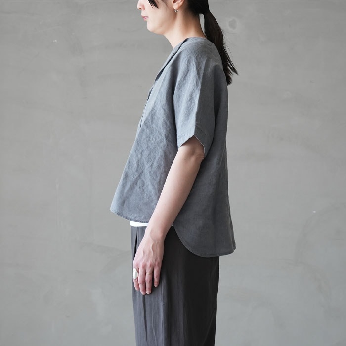 e261t175) / evam eva (エヴァムエヴァ) / linen tuck pullover(リネン