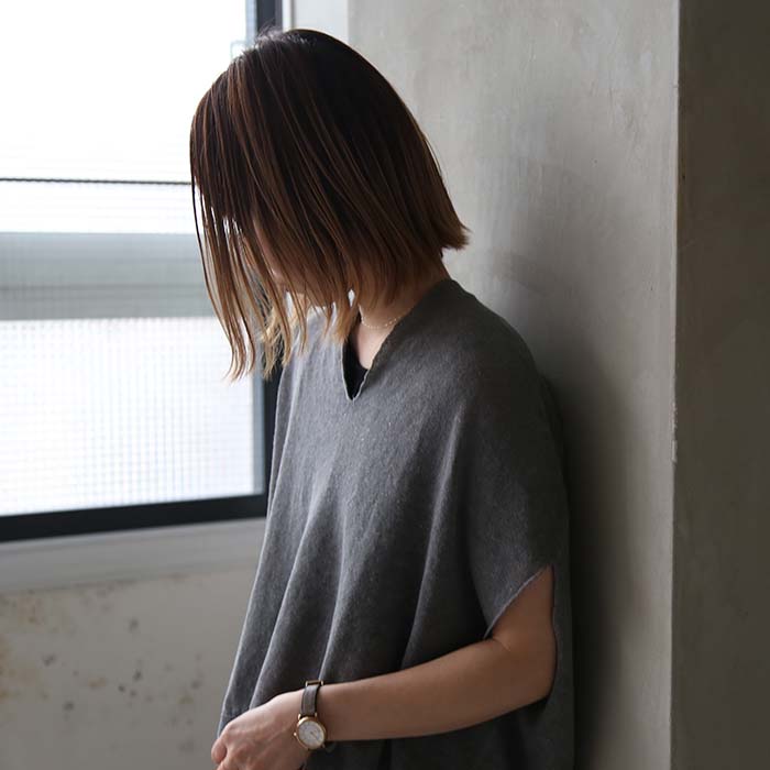 e221k121) / evam eva(エヴァムエヴァ) / linen cupro pullover