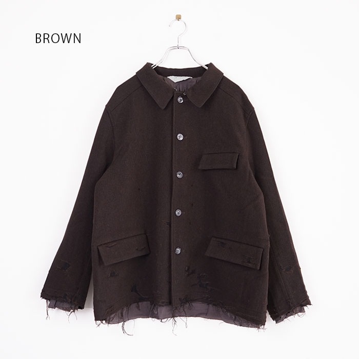 ジャケット・アウター TWEED CRASH JACKET(BLACK) ANCELLM（アンセルム） 2024AW 24AW TWEED CRASH JACKET Black - Laid