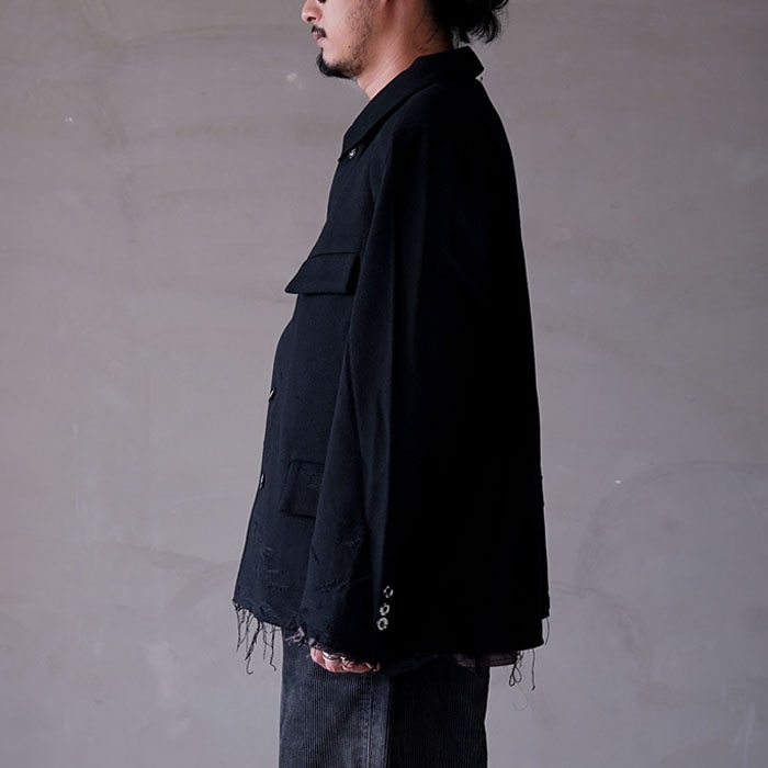 anc-jk37) / ANCELLM (アンセルム) / TWEED CRASH JACKET