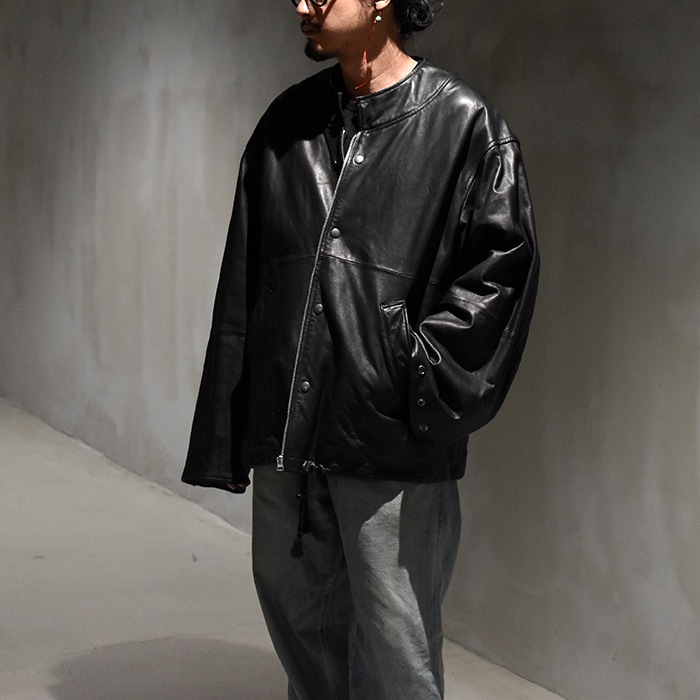 bo-05a03) barbell object(バーベルオブジェクト) /leather ns jkt