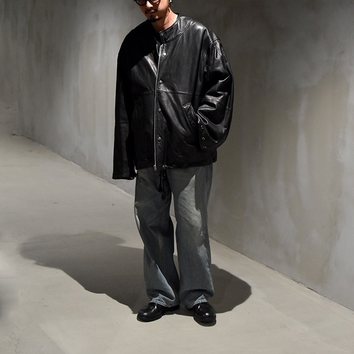 新品 定7万 barbell object sc jkt ブルゾン 即完売 bo-05a03) barbell object(バーベルオブジェクト) /leather ns jkt