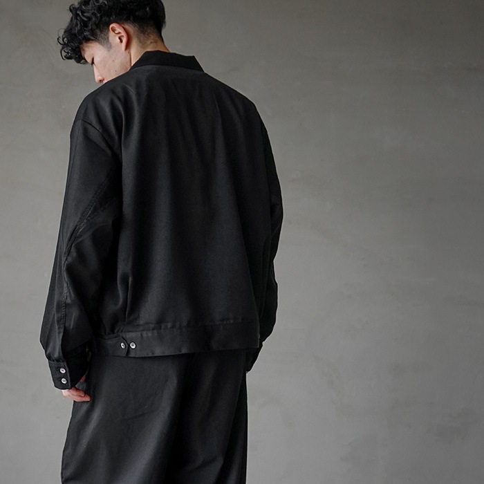 anc-sh93) / ANCELLM (アンセルム) / VEGAN SUEDE OPEN COLLAR SHIRT