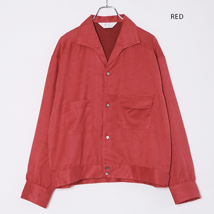 anc-sh93) / ANCELLM (アンセルム) / VEGAN SUEDE OPEN COLLAR SHIRT