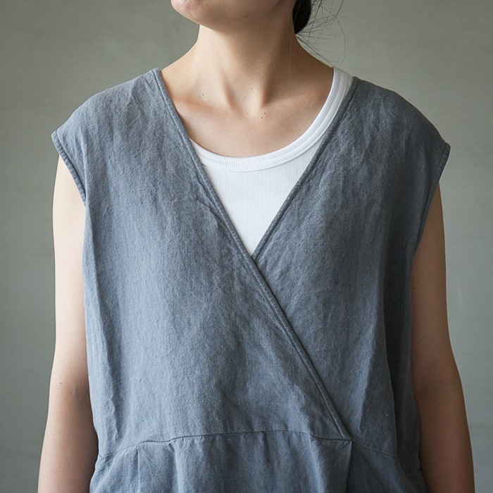 e261t176) / evam eva (エヴァムエヴァ) / linen sleeveless one-piece