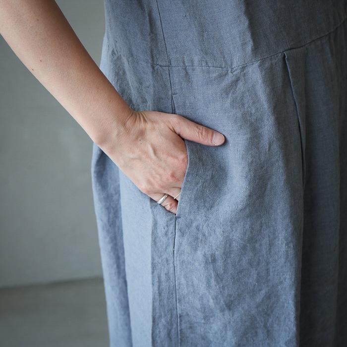 e261t176) / evam eva (エヴァムエヴァ) / linen sleeveless one-piece