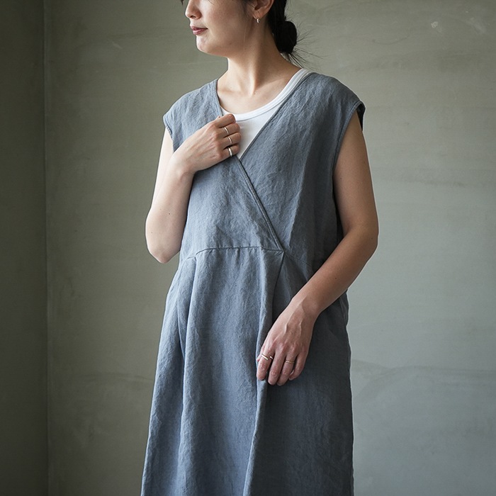 e261t176) / evam eva (エヴァムエヴァ) / linen sleeveless one-piece