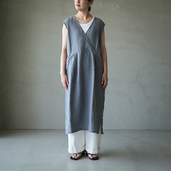 e261t176) / evam eva (エヴァムエヴァ) / linen sleeveless one-piece