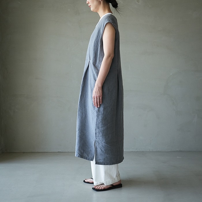 e261t176) / evam eva (エヴァムエヴァ) / linen sleeveless one-piece