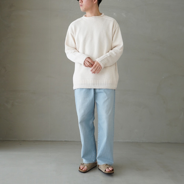 INNAT インアット】COTTON GUERNSEY SWEATER コットンガンジー