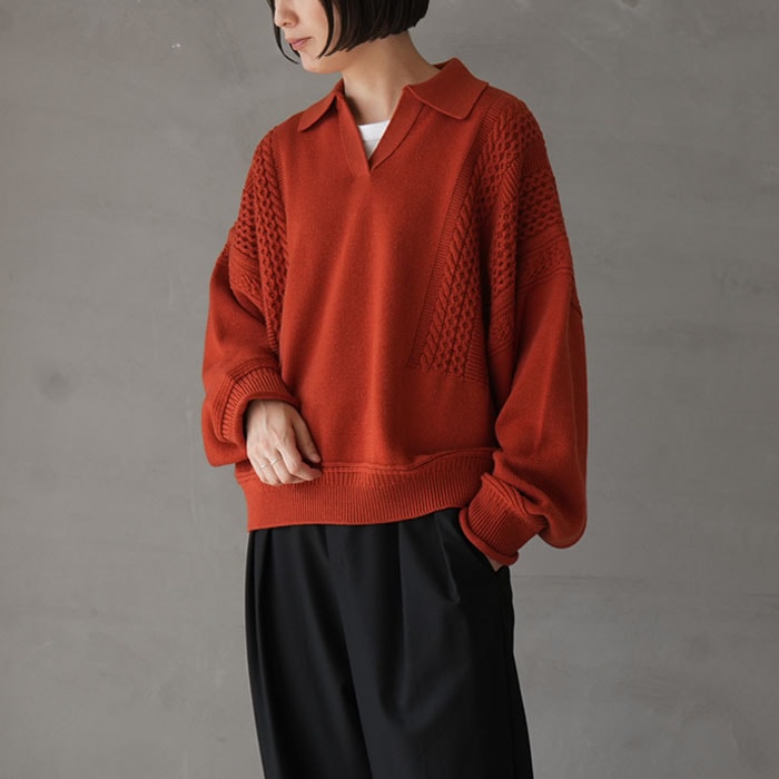 YSK-24AW-KN09 ヤシキ Hatsuyuki Skipper Knit 1_000000004531.jpg?1728180527