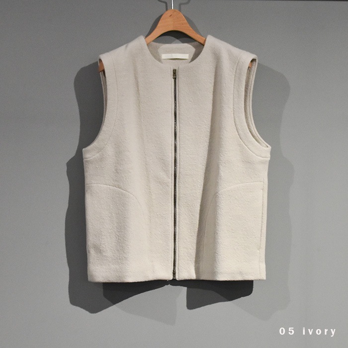 e263k093) / evam eva (エヴァムエヴァ) / press wool vest(プレス