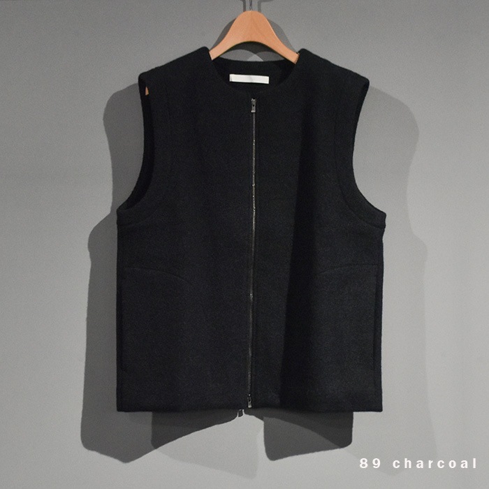 e263k093) / evam eva (エヴァムエヴァ) / press wool vest(プレス
