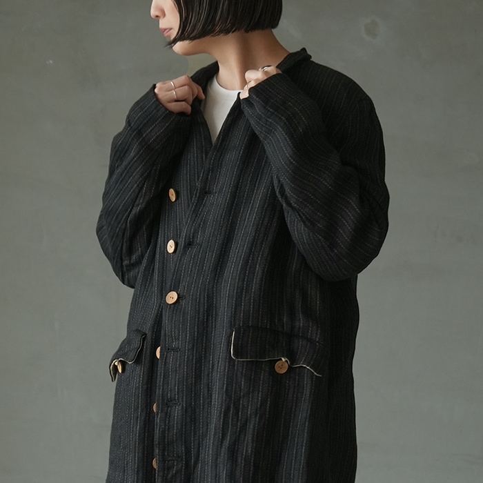 年末SALE☆ヴラスブラム Vlas Blomme ショートコート Vlas Blomme -juni-】 Brushed KL Twill ベルト付コート | ITEM