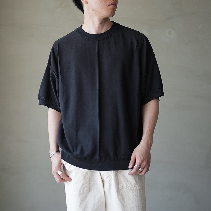 ysk-26ss-kn12) YASHIKI(ヤシキ) / Mebuki S/S Knit (メブキショート