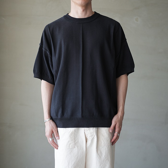 ysk-26ss-kn12) YASHIKI(ヤシキ) / Mebuki S/S Knit (メブキショート