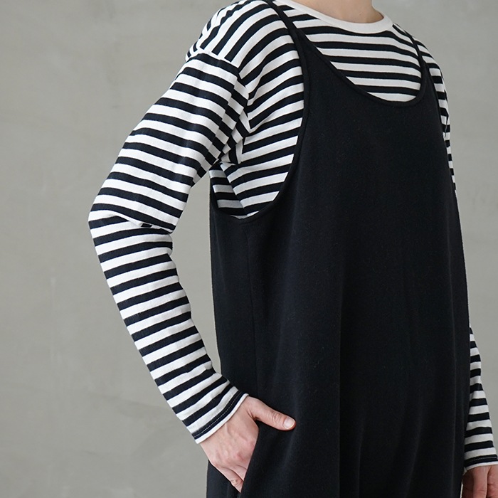 R&D.M.Co- オールドマンズテーラー 裏起毛 サロペット 黒 30%OFF