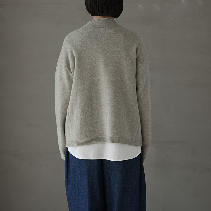 vlas blommeヴラスブラム　アシンメトリーニットカーディガン コットンリネン アシンメトリーカーディガン／Vlas Blomme