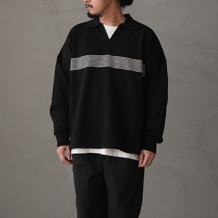 YAKU 鮫ビーニー Jacquard Beanie/ジャガード編み折り返しボーダービーニー snj
