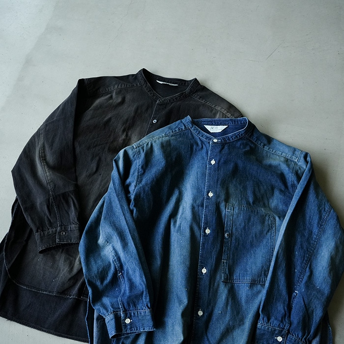 anc-sh88) / ANCELLM (アンセルム) / DENIM BAND COLLAR SHIRT（デニム