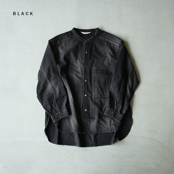 anc-sh88) / ANCELLM (アンセルム) / DENIM BAND COLLAR SHIRT（デニム