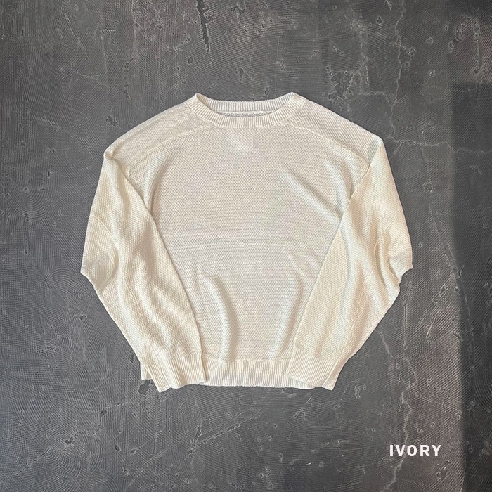 anc-kn42) / ANCELLM(アンセルム) / LINEN TUCK IN KNIT(リネン