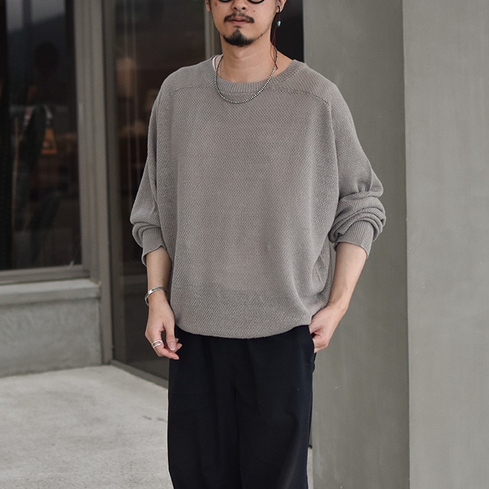 anc-kn42) / ANCELLM(アンセルム) / LINEN TUCK IN KNIT(リネン