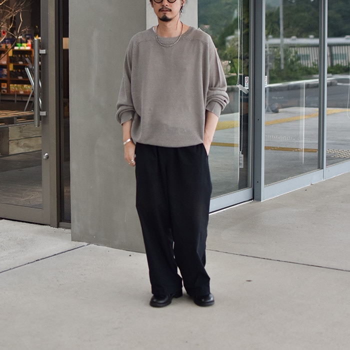 anc-kn42) / ANCELLM(アンセルム) / LINEN TUCK IN KNIT(リネン