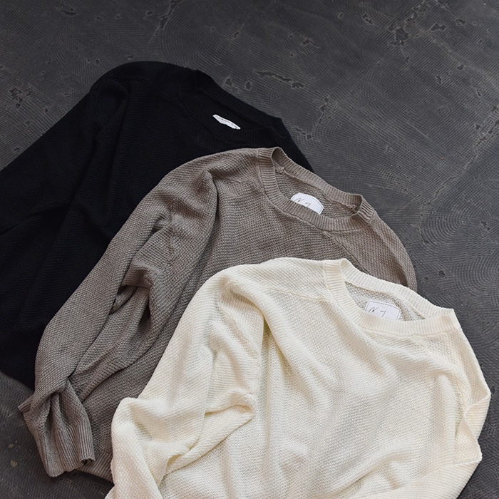 anc-kn42) / ANCELLM(アンセルム) / LINEN TUCK IN KNIT(リネン