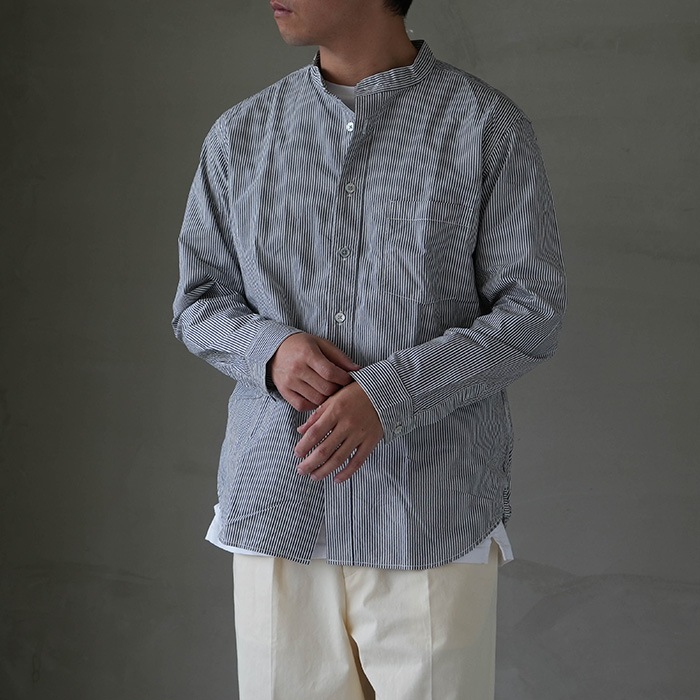 38001) / RINEN(リネン) / 80/2ダウンプルーフ スタンドカラーシャツ