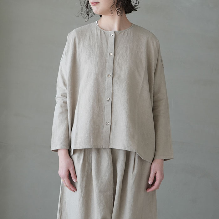 e231t043)/evam eva(エヴァムエヴァ)/water linen shirts(ウォーター  