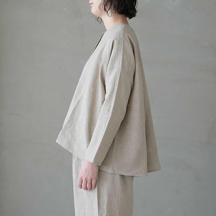 e231t043)/evam eva(エヴァムエヴァ)/water linen shirts(ウォーター