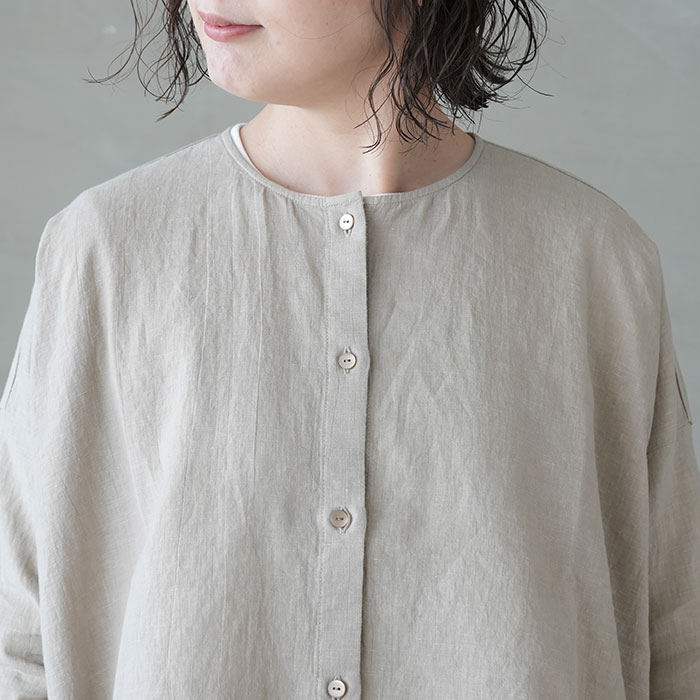 e231t043)/evam eva(エヴァムエヴァ)/water linen shirts(ウォーター
