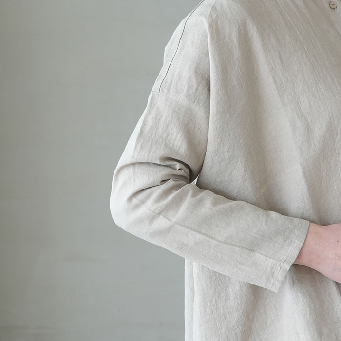 e231t043)/evam eva(エヴァムエヴァ)/water linen shirts(ウォーター